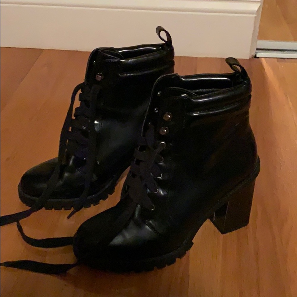 Zara patent leather boots